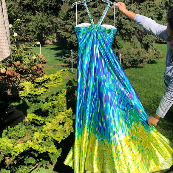 La Femme Colorful Long Party/Prom Dress - Picture 2 of 8